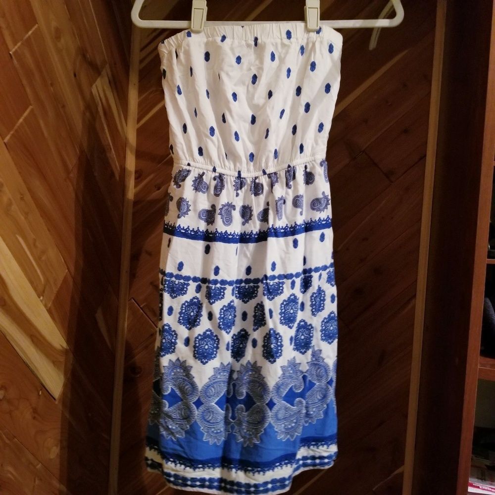 Old Navy Paisley Strapless Sundress